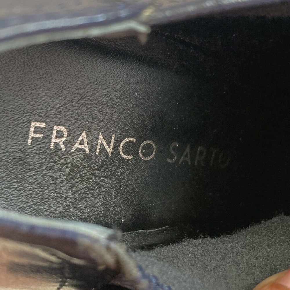 Franco Sarto Boots Womens 7M Rapport Blue Ankle Bootie Block Heel‎ Buckle - Picture 10 of 11